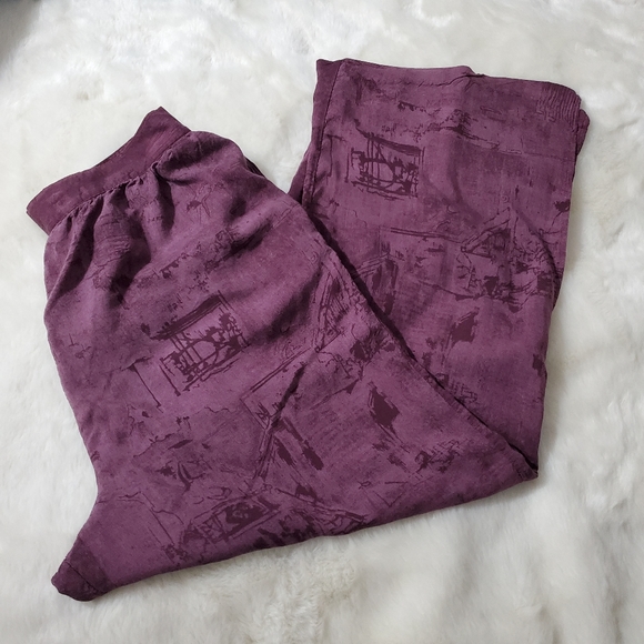 Pants - Vintage Purple Bohemian Palazzo Pants Size 16